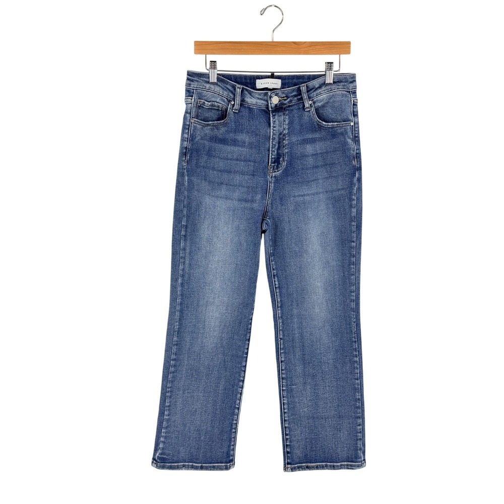Risen Jeans Straight Leg Blue 13/31 High Rise Denim Boutique Stretch Casual